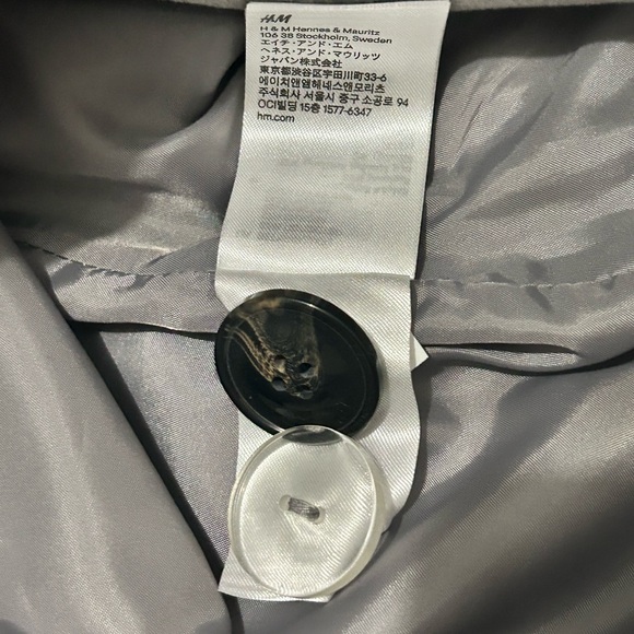 H&M double breasted heather grey peacoat - Picture 3 of 5